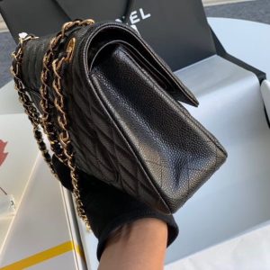 Chanel Classic Mini Flap Medium Black Replica Bags 25x16x6cm (2)