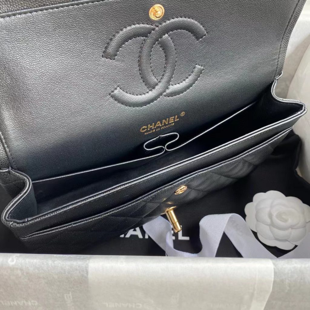 Chanel Classic Mini Flap Medium Black Replica Bags 25x16x6cm (2)