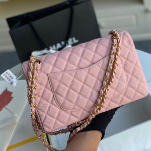 Chanel Classic Mini Flap Medium Handbags Pink 25x16x6cm (2)