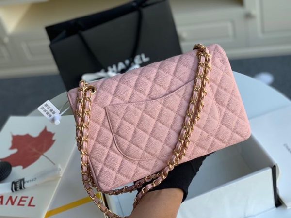 Chanel Classic Mini Flap Medium Handbags Pink 25x16x6cm (2)