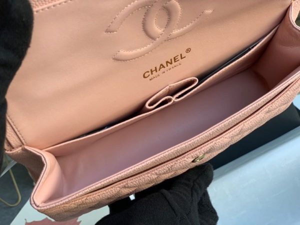 Chanel Classic Mini Flap Medium Handbags Pink 25x16x6cm (2)