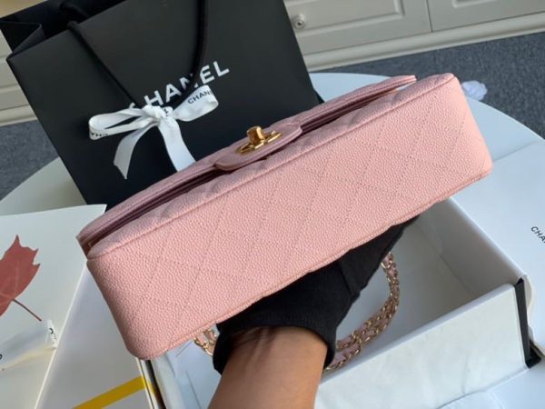 Chanel Classic Mini Flap Medium Handbags Pink 25x16x6cm (2)