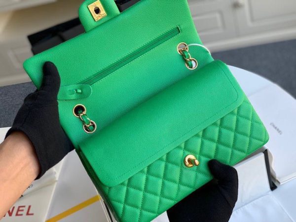 Chanel Classic Mini Flap Medium Replica Bags Green 25x16x6cm (2)