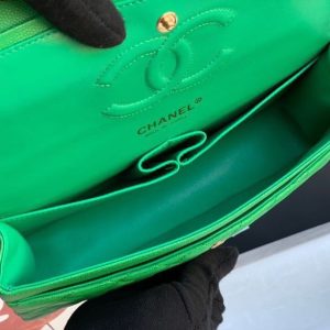 Chanel Classic Mini Flap Medium Replica Bags Green 25x16x6cm (2)