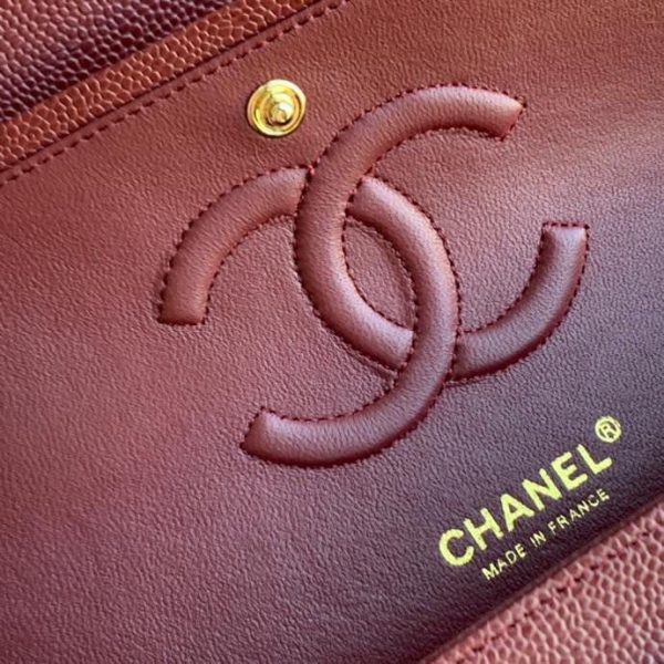 Chanel Classic Mini Flap Medium Replica Bags Plum Red 25x16x6cm (2)