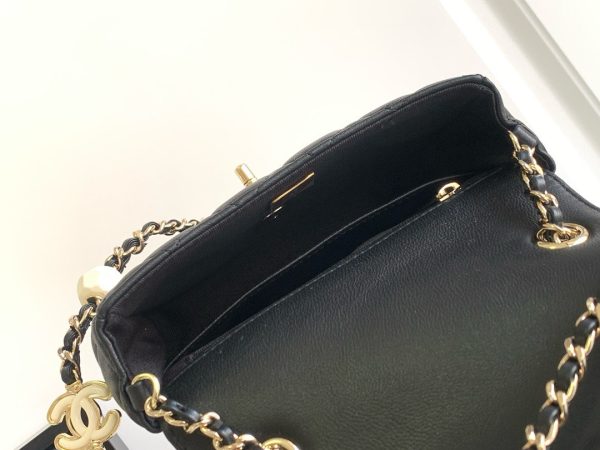 Chanel Classic Mini Flap Replica Bags Black Size 17cm (2)