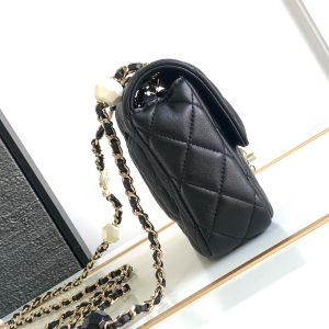 Chanel Classic Mini Flap Replica Bags Black Size 17cm (2)