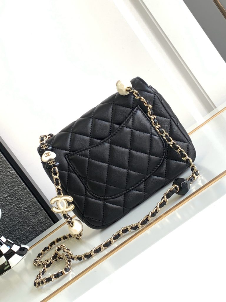 Chanel Classic Mini Flap Replica Bags Black Size 17cm (2)