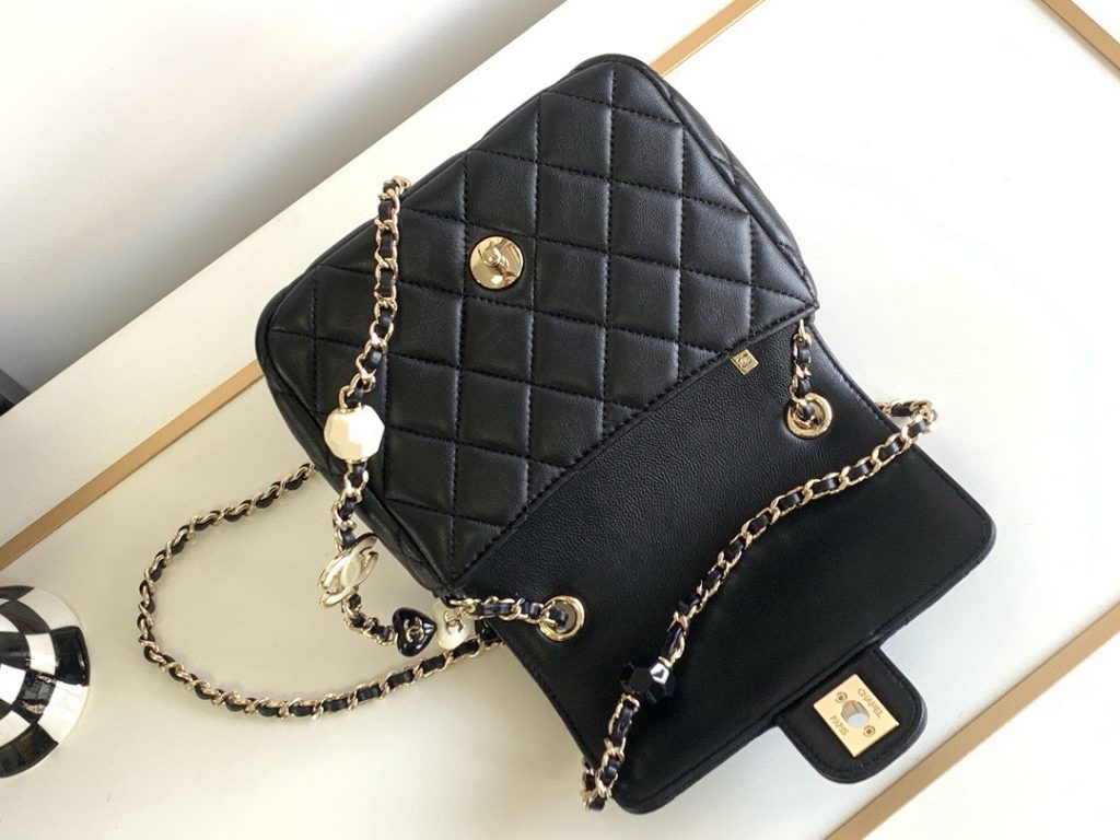 Chanel Classic Mini Flap Replica Bags Black Size 17cm (2)