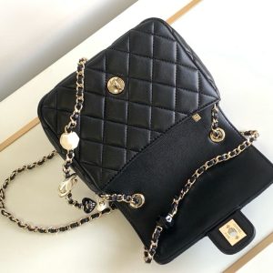 Chanel Classic Mini Flap Replica Bags Black Size 17cm (2)