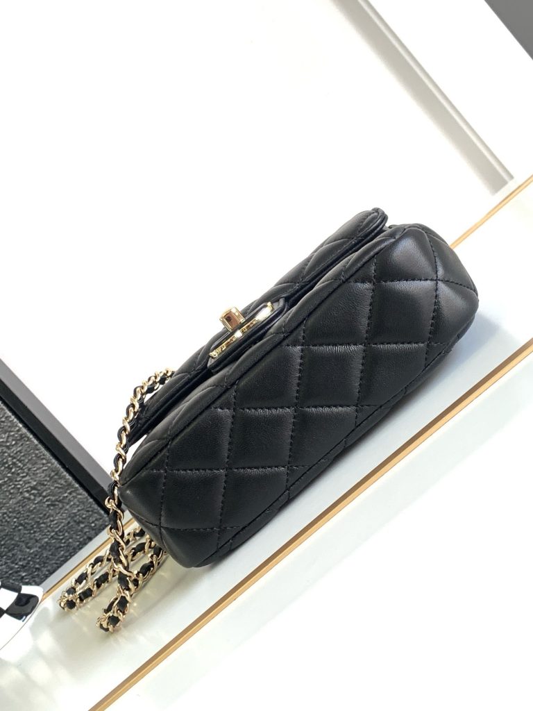 Chanel Classic Mini Flap Replica Bags Black Size 17cm (2)