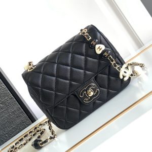 Chanel Classic Mini Flap Replica Bags Black Size 17cm (2)