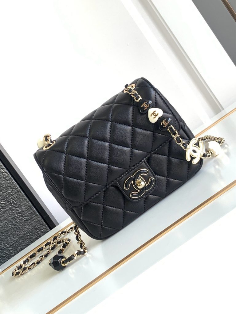 Chanel Classic Mini Flap Replica Bags Black Size 17cm (2)