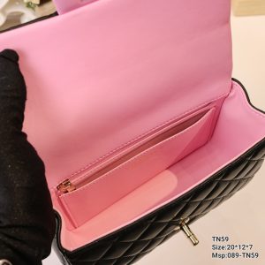 Chanel Classic Mini Flap Top Handle BlackPink Replica Bags Size 20x12x7cm (2)