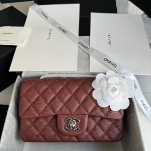 Chanel Classic Replica Bags Plum Red Size 20cm (2)