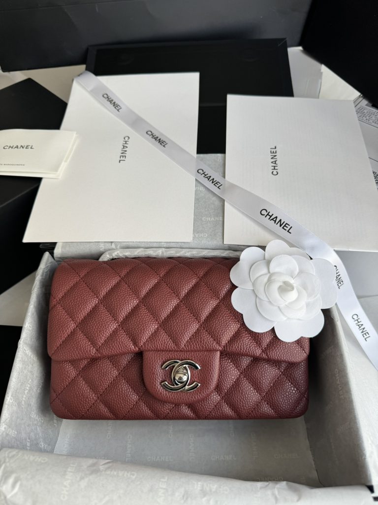 Chanel Classic Replica Bags Plum Red Size 20cm (2)