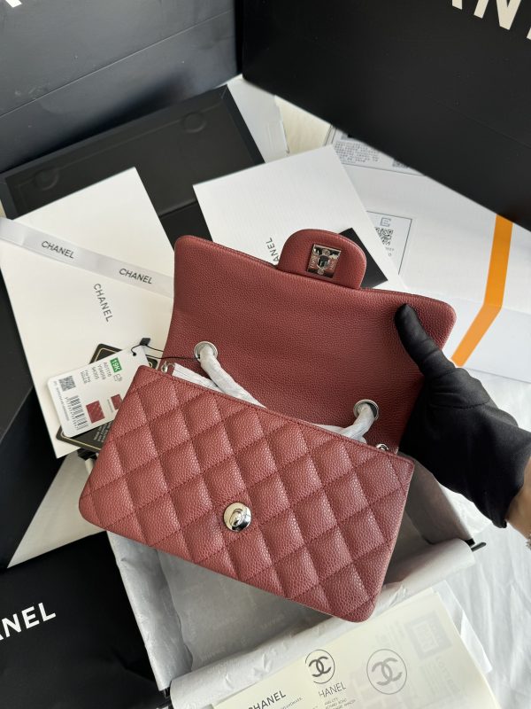 Chanel Classic Replica Bags Plum Red Size 20cm (2)