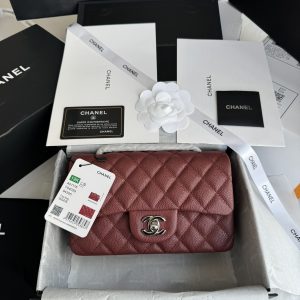 Chanel Classic Replica Bags Plum Red Size 20cm (2)