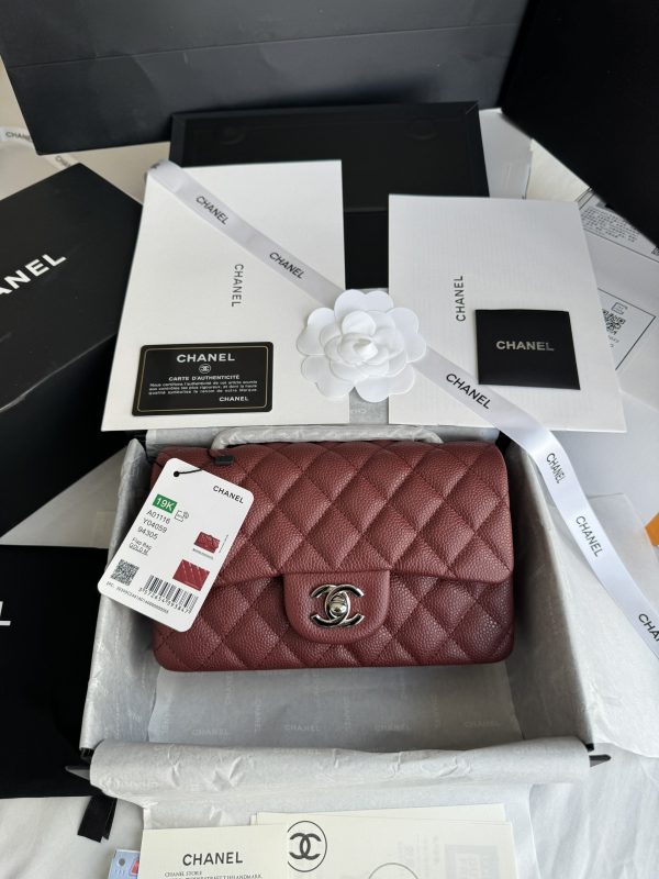 Chanel Classic Replica Bags Plum Red Size 20cm (2)