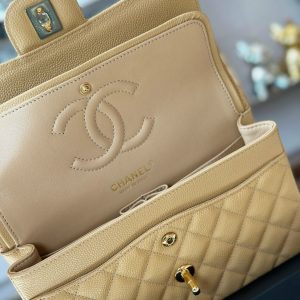 Chanel Classic Small Grain Leather Gold Buckle Replica Bags 23cm (2)