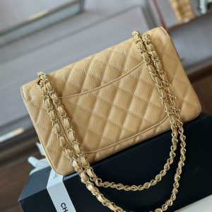 Chanel Classic Small Grain Leather Gold Buckle Replica Bags 23cm (2)