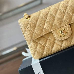 Chanel Classic Small Grain Leather Gold Buckle Replica Bags 23cm (2)