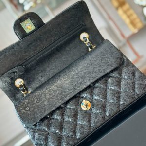 Chanel Classic Small Grain Leather Replica Bags Black 23cm (2)