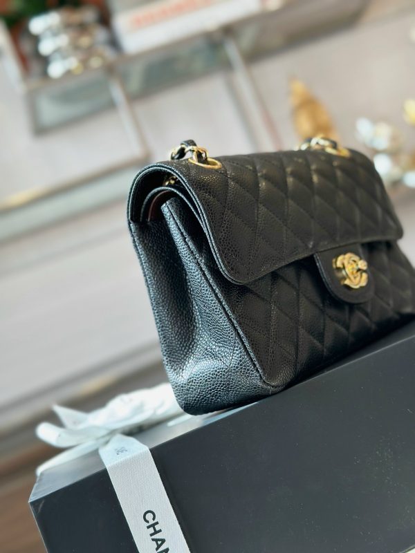 Chanel Classic Small Grain Leather Replica Bags Black 23cm (2)