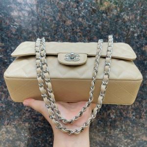 Chanel Classic Timeless Silver Buckle Replica Bags Size 25cm (2)