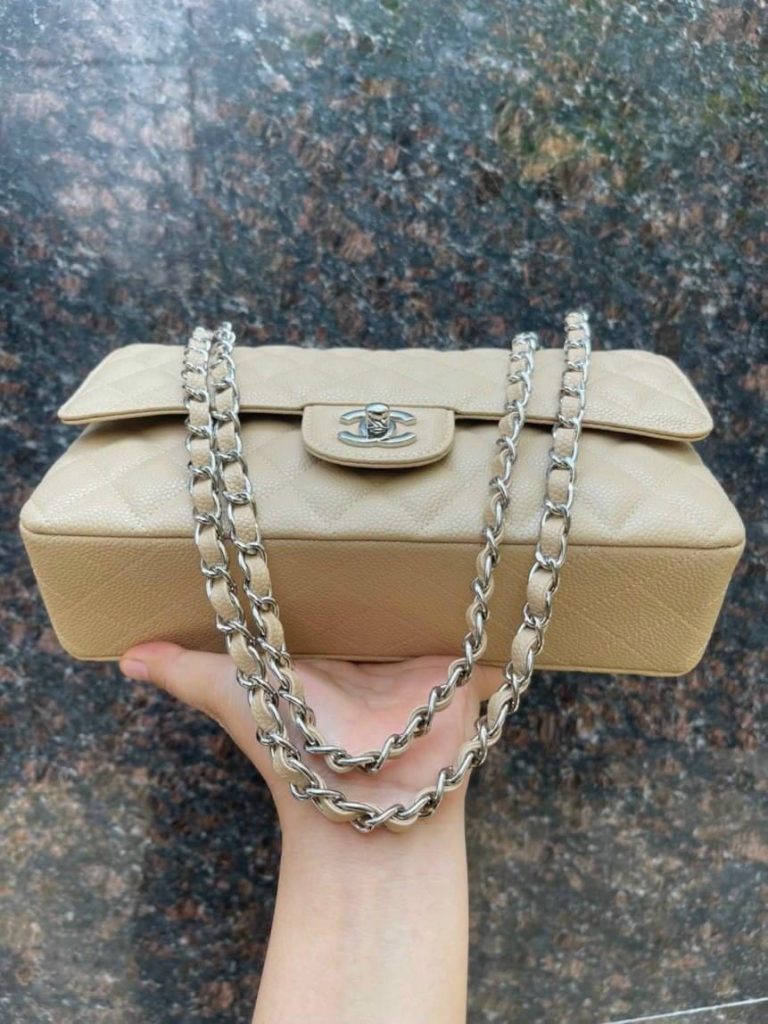 Chanel Classic Timeless Silver Buckle Replica Bags Size 25cm (2)