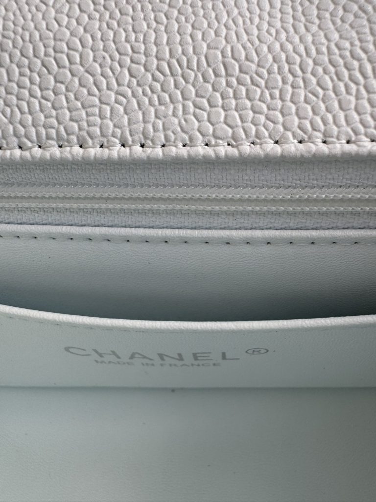 Chanel Classic White Replica Bags Silver Buckle Size 20cm (2)