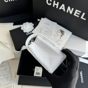 Chanel Classic White Replica Bags Silver Buckle Size 20cm (2)