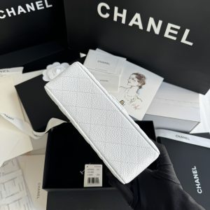 Chanel Classic White Replica Bags Silver Buckle Size 20cm (2)