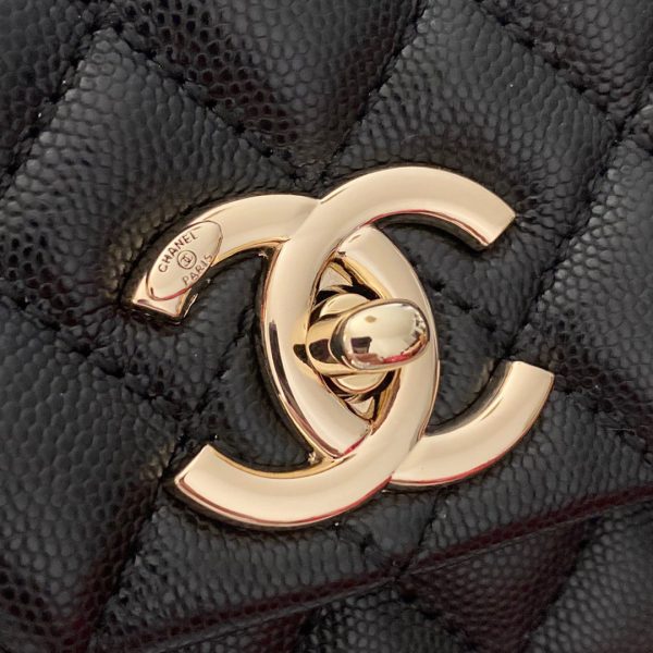 Chanel Coco Bolsa Handle Caviar Replica Bags Black Size 28cm (2)