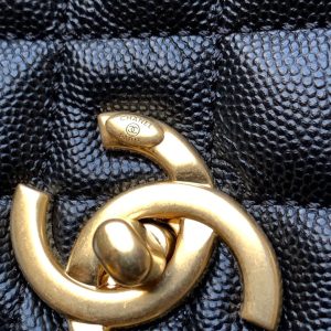 Chanel Coco Bolsa Handle Caviar Replica Bags Black Size 28cm (2)