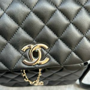 Chanel Duma Drawstring Lambskin Small Black Backpack Size 20cm (2)