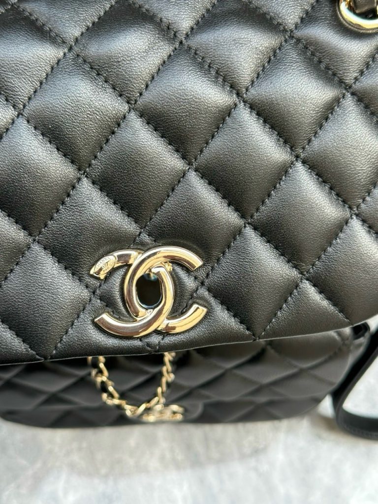 Chanel Duma Drawstring Lambskin Small Black Backpack Size 20cm (2)