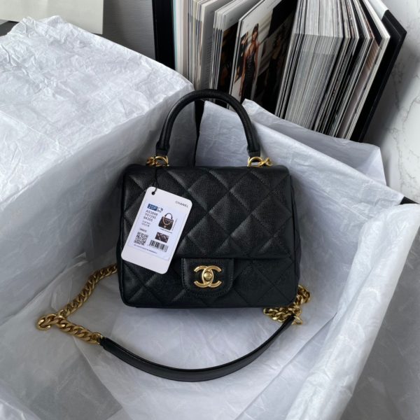 Chanel Handle Mini Grain Leather Replica Bags Size 20cm (2)