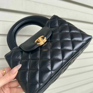 Chanel Kelly Small Shopper Black Calfskin Replica Bags 7.75x5x2 (2)