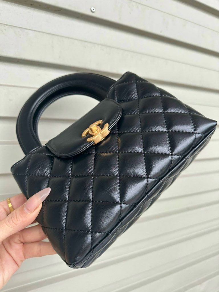 Chanel Kelly Small Shopper Black Calfskin Replica Bags 7.75x5x2 (2)