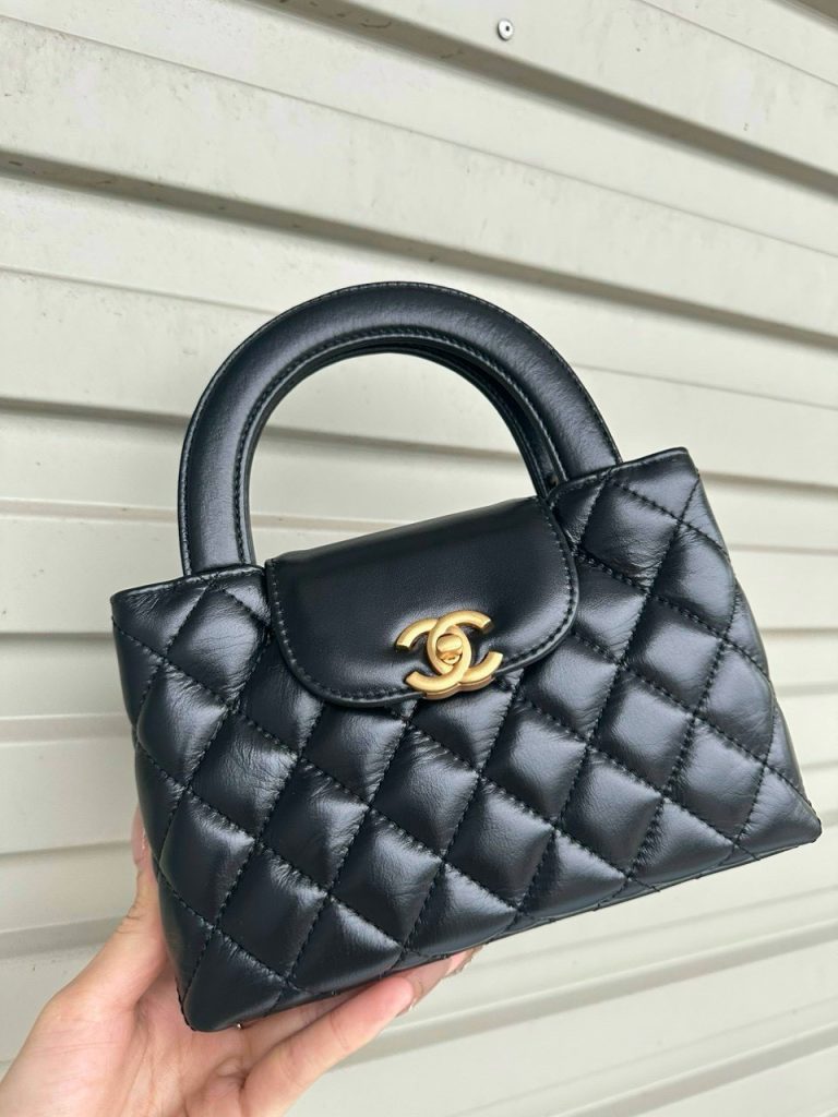 Chanel Kelly Small Shopper Black Calfskin Replica Bags 7.75x5x2 (2)