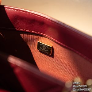 Chanel Mini Bordeaux Replica Bags Red Sheep Skin Size 17x12x7cm (2)