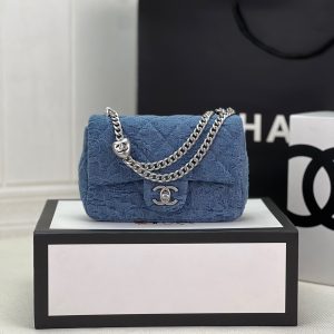 Chanel Mini Sweetheart Crush Flap Blue Replica Bags Size 19cm (2)