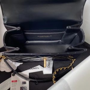 Chanel Trendy Black Smooth Leather Replica Bags 22x24 (2)