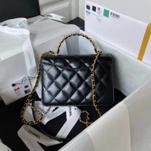 Chanel Trendy Black Smooth Leather Replica Bags 22x24 (2)