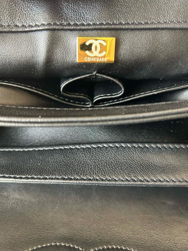 Chanel Trendy Flap Handle Lambskin Black Replica Bags Size 25cm (2)