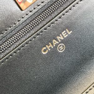 Chanel Woc Black Replica Bags Gold Lock Size 19cm (2)