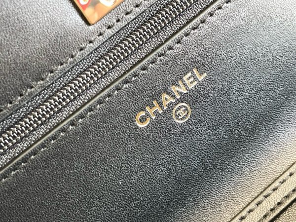 Chanel Woc Black Replica Bags Gold Lock Size 19cm (2)