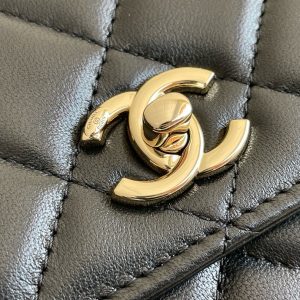 Chanel Woc Black Replica Bags Gold Lock Size 19cm (2)