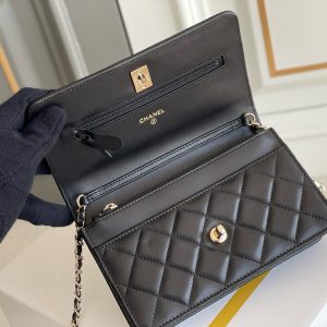 Chanel Woc Black Replica Bags Gold Lock Size 19cm (2)